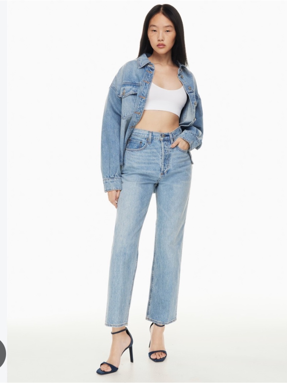 Denim Forum The Joni Highrise Loose Blue Jeans Size 26 Organic Cotton